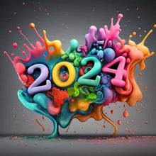Load image into Gallery viewer, Colorful New Year 2024 30*30CM(Canvas) Full Round Drill Diamond Painting
