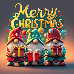 Colorful Christmas Gnome 30*30CM(Canvas) Full Round Drill Diamond Painting
