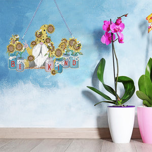 Acrylic Garden Gnome Single-Sided Diamond Painting Hanging Pendant (1)