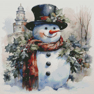 Huancan - Snowman - 50*50CM 11CT 3 Stamped Cross Stitch