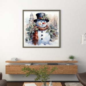 Huancan - Snowman - 50*50CM 11CT 3 Stamped Cross Stitch