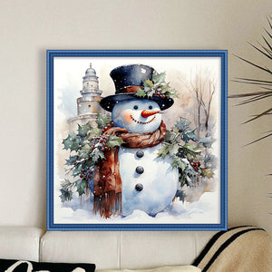 Huancan - Snowman - 50*50CM 11CT 3 Stamped Cross Stitch