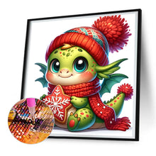 Load image into Gallery viewer, Winter Dragon Holding Cookies 30*30CM(Canvas) Full Round Drill Diamond Painting
