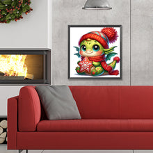 Load image into Gallery viewer, Winter Dragon Holding Cookies 30*30CM(Canvas) Full Round Drill Diamond Painting
