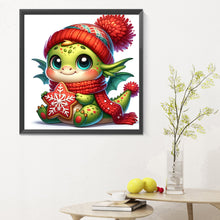 Load image into Gallery viewer, Winter Dragon Holding Cookies 30*30CM(Canvas) Full Round Drill Diamond Painting
