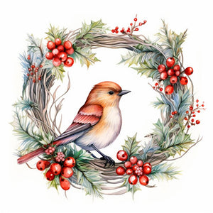 Wreath Birds 30*30CM(Canvas) Full Round Drill Diamond Painting