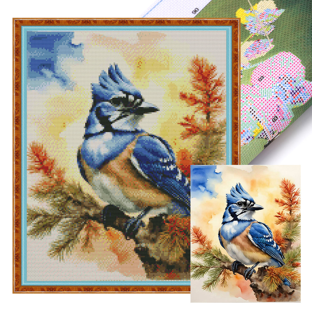 Huancan - Bluebird In The Woods - 40*50CM 11CT 3 Stamped Cross Stitch