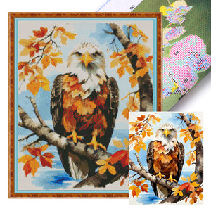 Huancan - Eagle In The Woods - 40*50CM 11CT 3 Stamped Cross Stitch