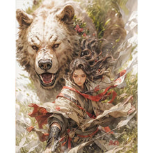 Load image into Gallery viewer, Huancan - Bear And Warrior - 50*60CM 14CT 2 Stamped Cross Stitch
