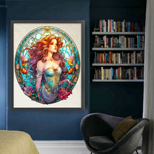 Load image into Gallery viewer, Huancan - Glass Painting - Mermaid - 50*60CM 11CT 3 Stamped Cross Stitch
