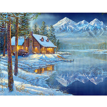 Load image into Gallery viewer, Huancan - Winter Christmas Snow House - 60*50CM 11CT 3 Stamped Cross Stitch
