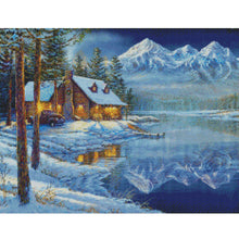 Load image into Gallery viewer, Huancan - Winter Christmas Snow House - 60*50CM 11CT 3 Stamped Cross Stitch
