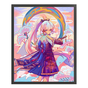 Yishu - Cartoon Girl - 40*50CM 11CT 3 Stamped Cross Stitch