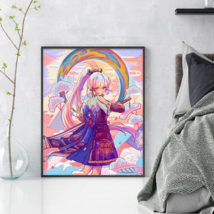 Yishu - Cartoon Girl - 40*50CM 11CT 3 Stamped Cross Stitch