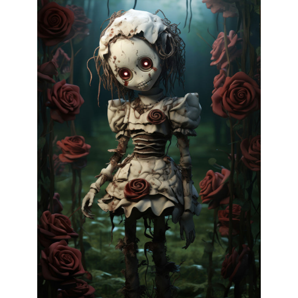 Skullgirl 30*40CM(Canvas) Full Round Drill Diamond Painting