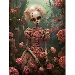 Skullgirl 30*40CM(Canvas) Full Round Drill Diamond Painting