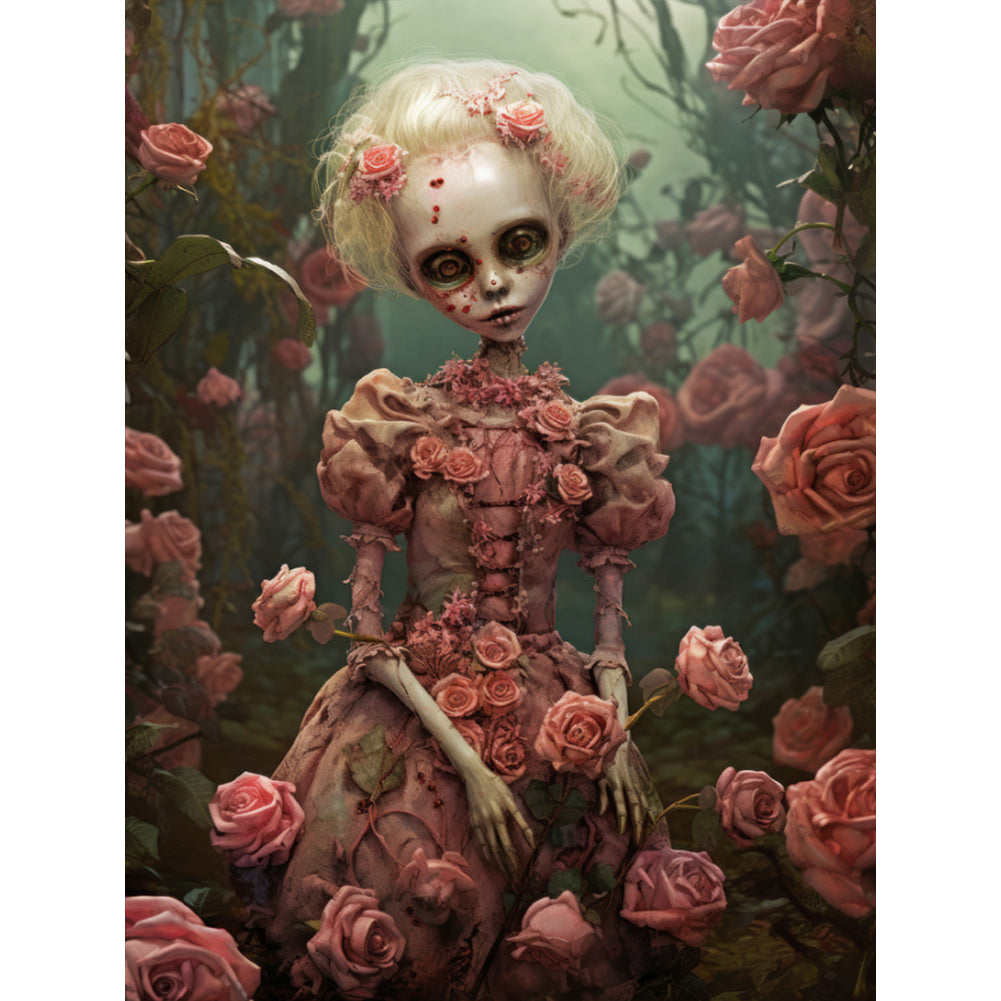 Skullgirl 30*40CM(Canvas) Full Round Drill Diamond Painting
