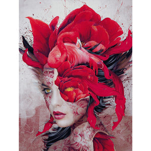 Yishu - Flowers And Girls - 40*56CM 11CT 3 Stamped Cross Stitch