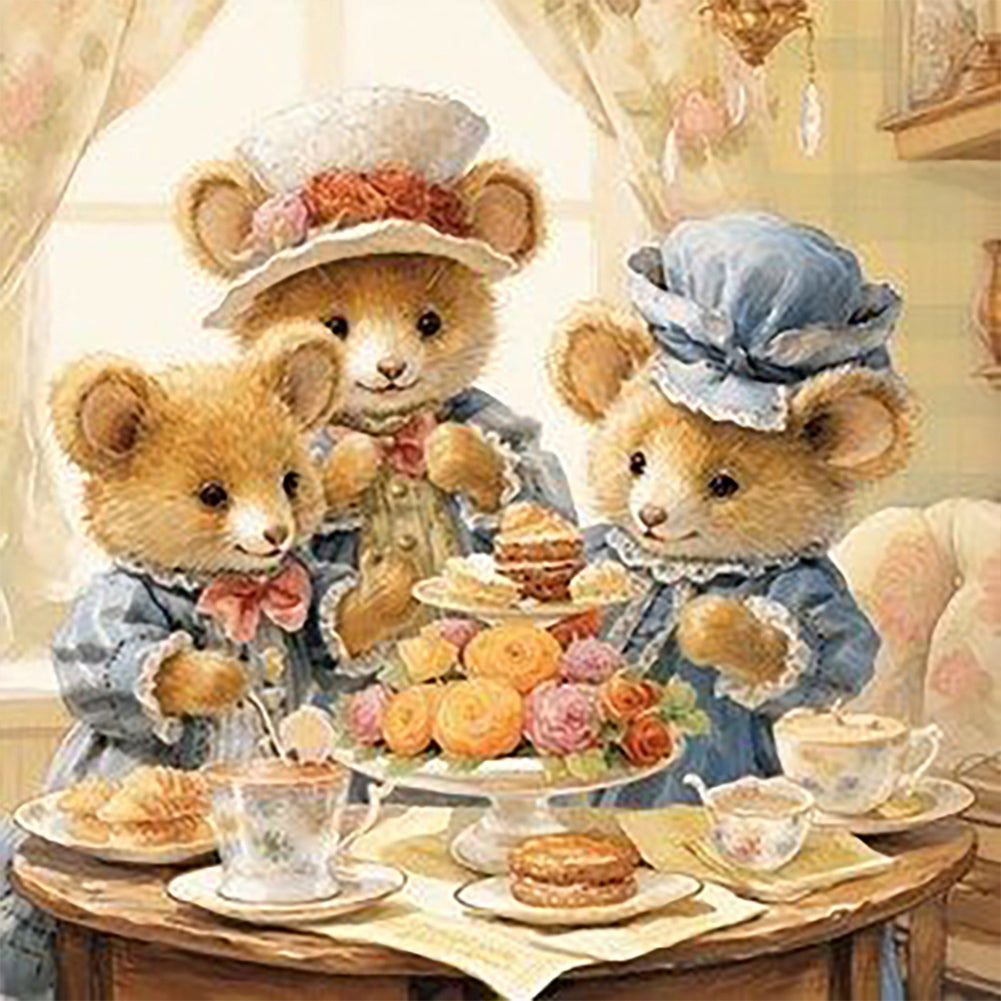 Warm Animal Family 30*30CM(Canvas) Full Round Drill Diamond Painting