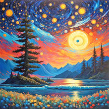 Load image into Gallery viewer, Sunset Lakeside 30*30CM(Canvas) Full Round Drill Diamond Painting
