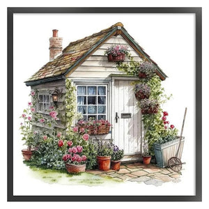 Yishu - Country Cottage - 60*60CM 11CT 3 Stamped Cross Stitch