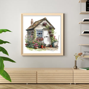 Yishu - Country Cottage - 60*60CM 11CT 3 Stamped Cross Stitch