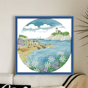 Joy Sunday - Island - 38*38CM 14CT 2 Stamped Cross Stitch