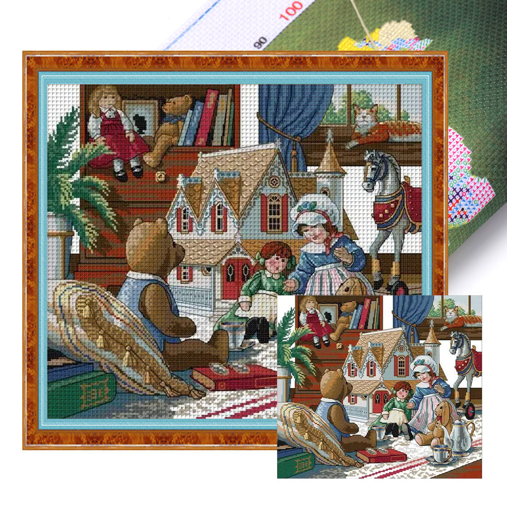 Joy Sunday - Dolls - 44*38CM 14CT 2 Stamped Cross Stitch