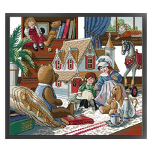Load image into Gallery viewer, Joy Sunday - Dolls - 44*38CM 14CT 2 Stamped Cross Stitch
