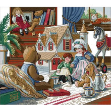 Load image into Gallery viewer, Joy Sunday - Dolls - 44*38CM 14CT 2 Stamped Cross Stitch
