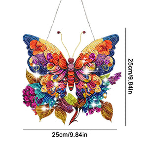 Acrylic Gorgeous Butterfly Single-Sided Diamond Painting Hanging Pendant (4)