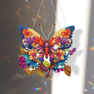 Acrylic Gorgeous Butterfly Single-Sided Diamond Painting Hanging Pendant (4)