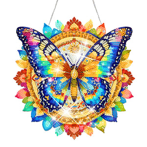 Acrylic Gorgeous Butterfly Single-Sided Diamond Painting Hanging Pendant (5)