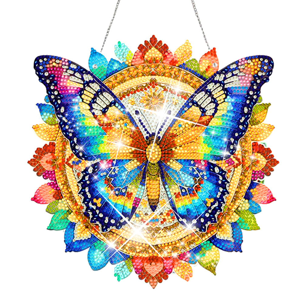 Acrylic Gorgeous Butterfly Single-Sided Diamond Painting Hanging Pendant (5)