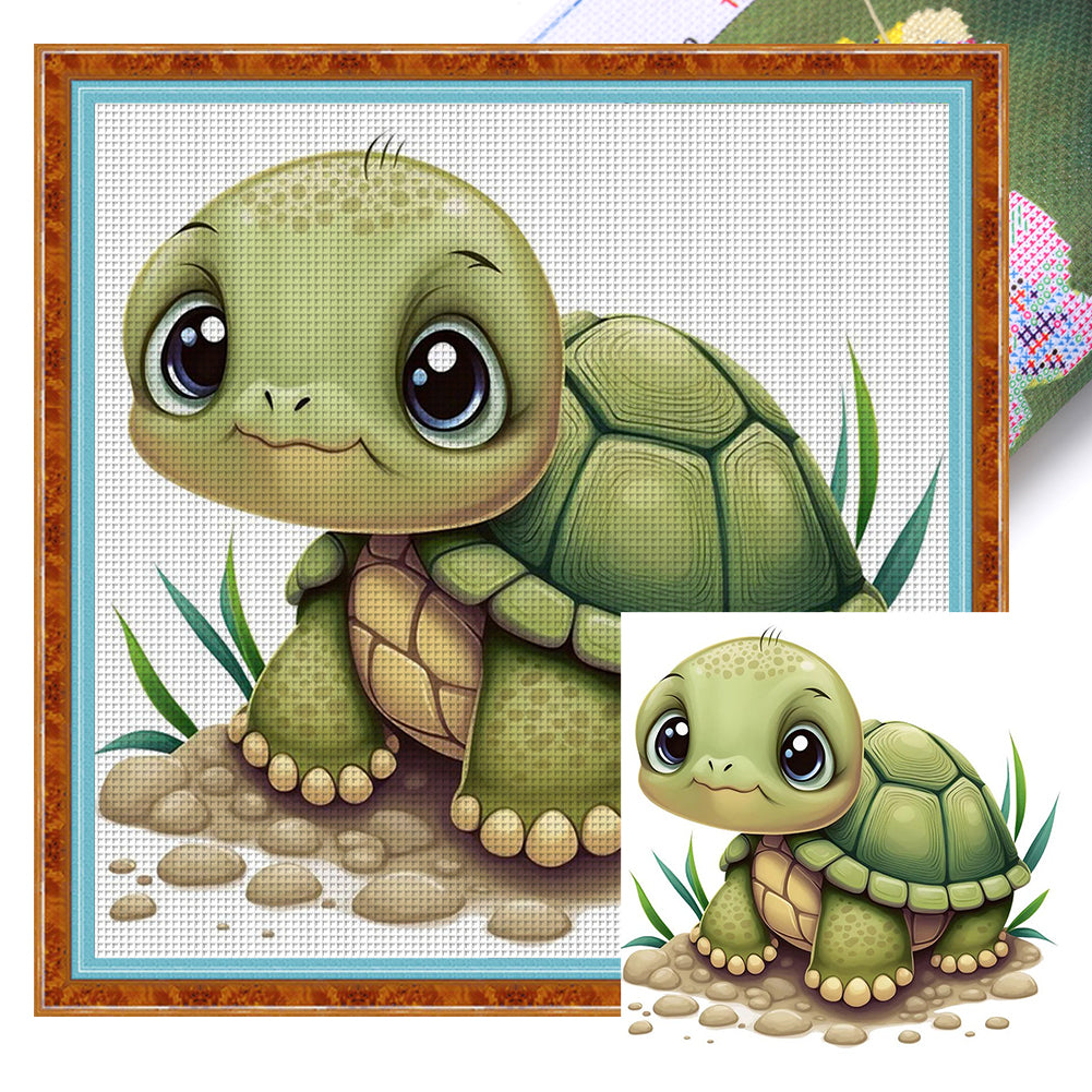 Huancan - Turtle - 40*40CM 11CT 3 Stamped Cross Stitch