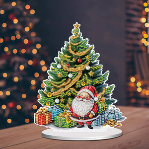 Christmas Diamond Painting Desktop Ornaments Kit for Home Office Desktop Decor (Santa)