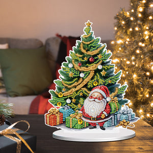 Christmas Diamond Painting Desktop Ornaments Kit for Home Office Desktop Decor (Santa)