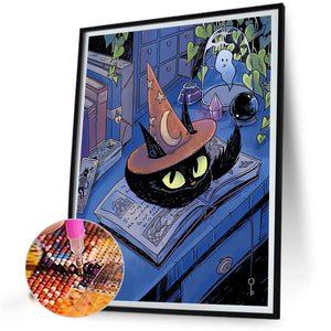 Black Cat 40*50CM(Canvas) Full Round Drill Diamond Painting