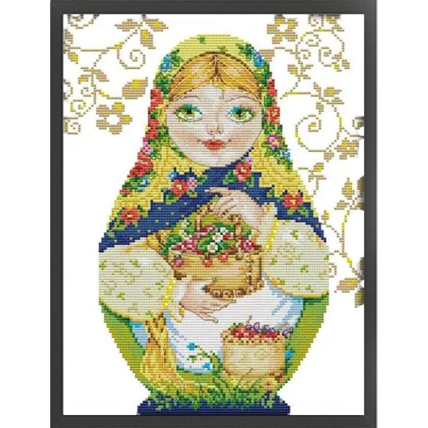 Russian Nesting Doll - Partial 14CT Stamped Cross Stitch 29x36CM - Joy Sunday Backstitch