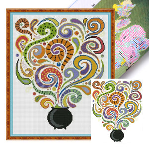Joy Sunday - Halloween In A Bottle - 35*43CM 14CT 2 Stamped Cross Stitch