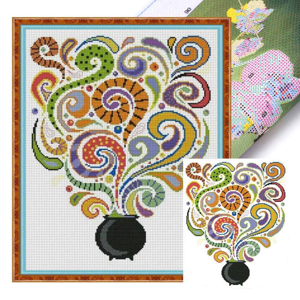 Joy Sunday - Halloween In A Bottle - 35*43CM 14CT 2 Stamped Cross Stitch