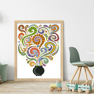 Joy Sunday - Halloween In A Bottle - 35*43CM 14CT 2 Stamped Cross Stitch