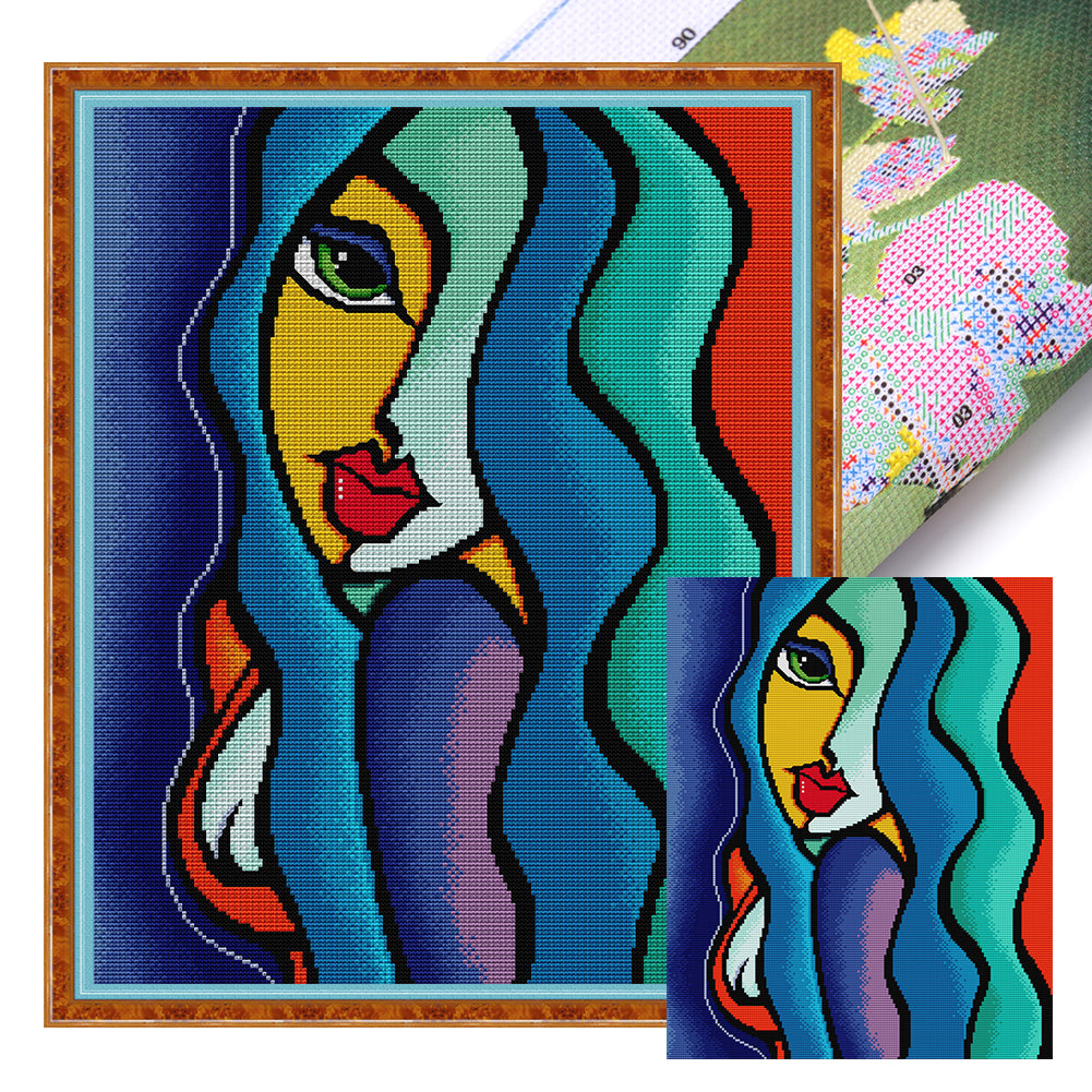 Joy Sunday - Abstract Painting - 40*47CM 14CT 2 Stamped Cross Stitch