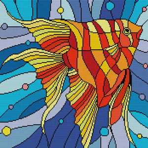 Joy Sunday - Butterflyfish - 40*40CM 14CT 2 Stamped Cross Stitch