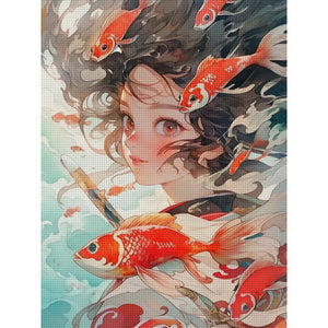 Yishu - Dream Girl - 50*65CM 11CT 3 Stamped Cross Stitch
