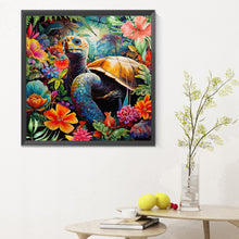 Load image into Gallery viewer, Tortoise And Flower 30*30CM(Canvas) Full Round Drill Diamond Painting
