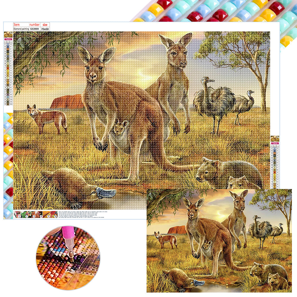 Kangaroo 70*50CM(Canvas) Full Square Drill Diamond Painting