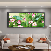 Load image into Gallery viewer, Mona Lisa Brand - Red Lotus In The Sunlight - 200*75CM 11CT 3 Stamped Cross Stitch

