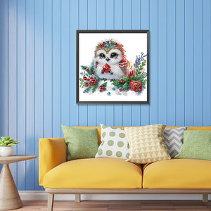 Winter Owl 30*30CM(Canvas) Partial Special Shaped Drill Diamond Painting