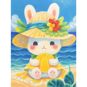 Huancan - Beach Bunny - 40*55CM 11CT 3 Stamped Cross Stitch